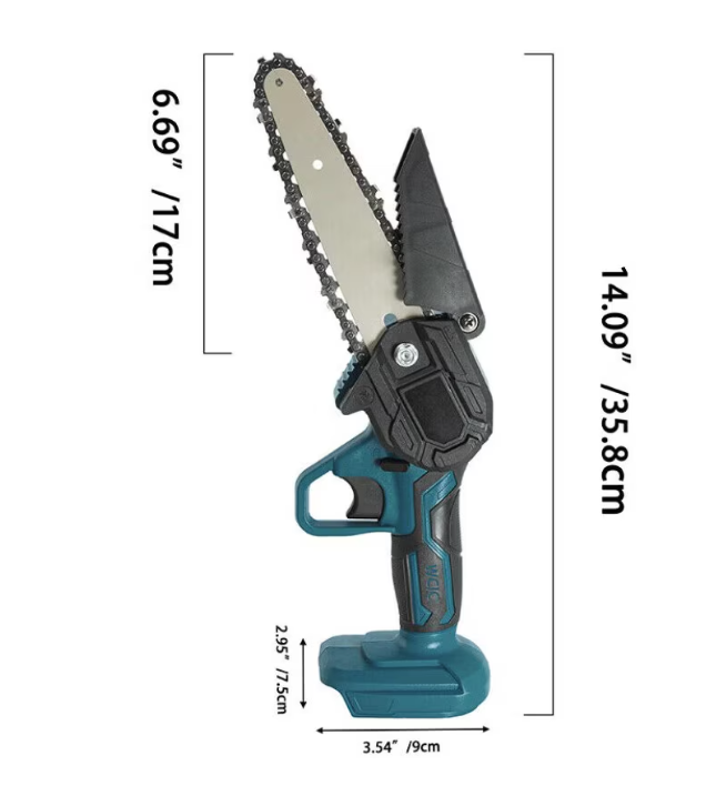 Drujba cu lama de 18 CM, 700W cu lant electric portabil/ fierastrau, 48V, 2 acumulatori