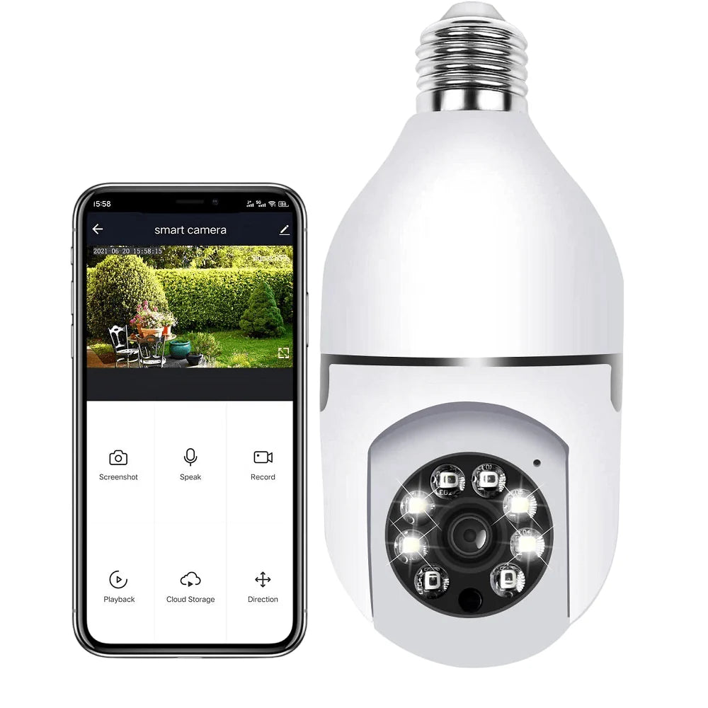 Camera WI-FI Smart-Bulb, tip bec cu Senzor de Miscare si Aplicatie Telefon