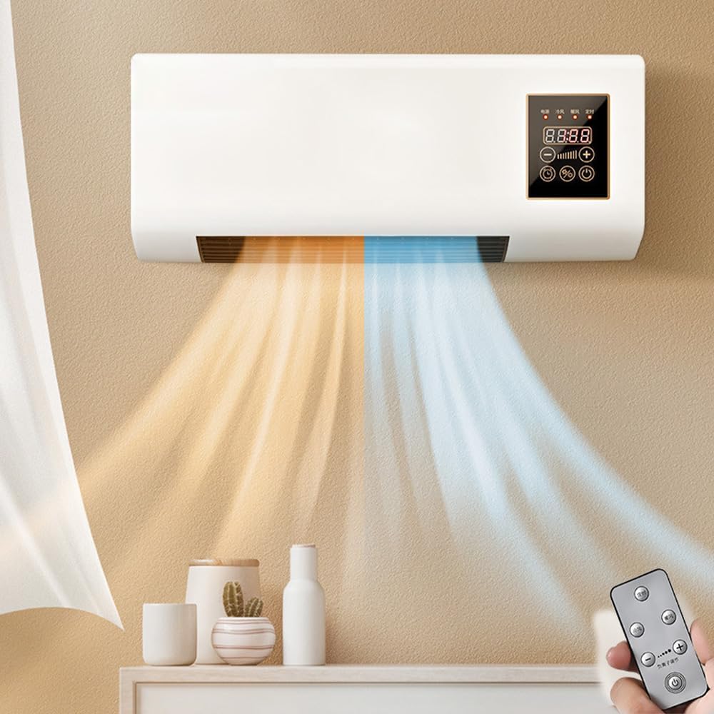 Aeroterma electrica 3 in 1, 16 – 40 grade,  montata pe perete, functie de racire si incalzire + suport haine CADOU , design compact, 220V