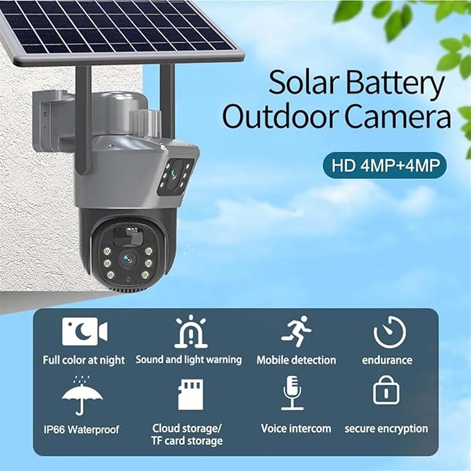 Cameră de Securitate 4G 8MP cu Alimentare Solară