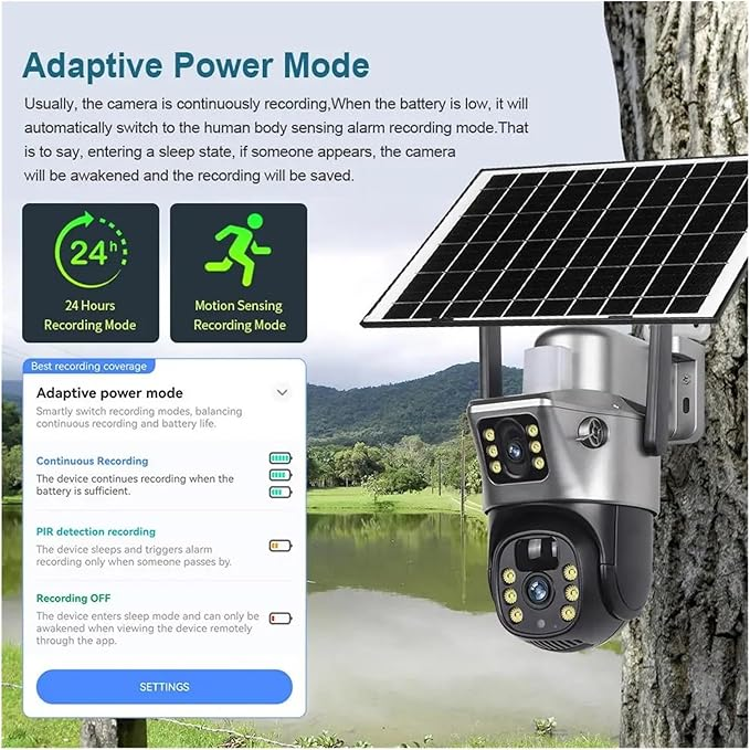 Cameră de Securitate 4G 8MP cu Alimentare Solară