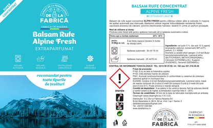 Balsam de Rufe Extra Parfumat Alpine Fresh – Super Concentrat – DeLaFabrica 5L