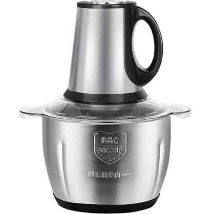 Tocator electric de 5L, carne si legume, 4 lame inox, 2 viteze, capacitate mare, bol inox