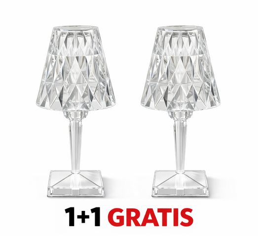 1+1 GRATIS - Lampa de masa decorativa, Crystal Deluxe Art World, culoare cristal