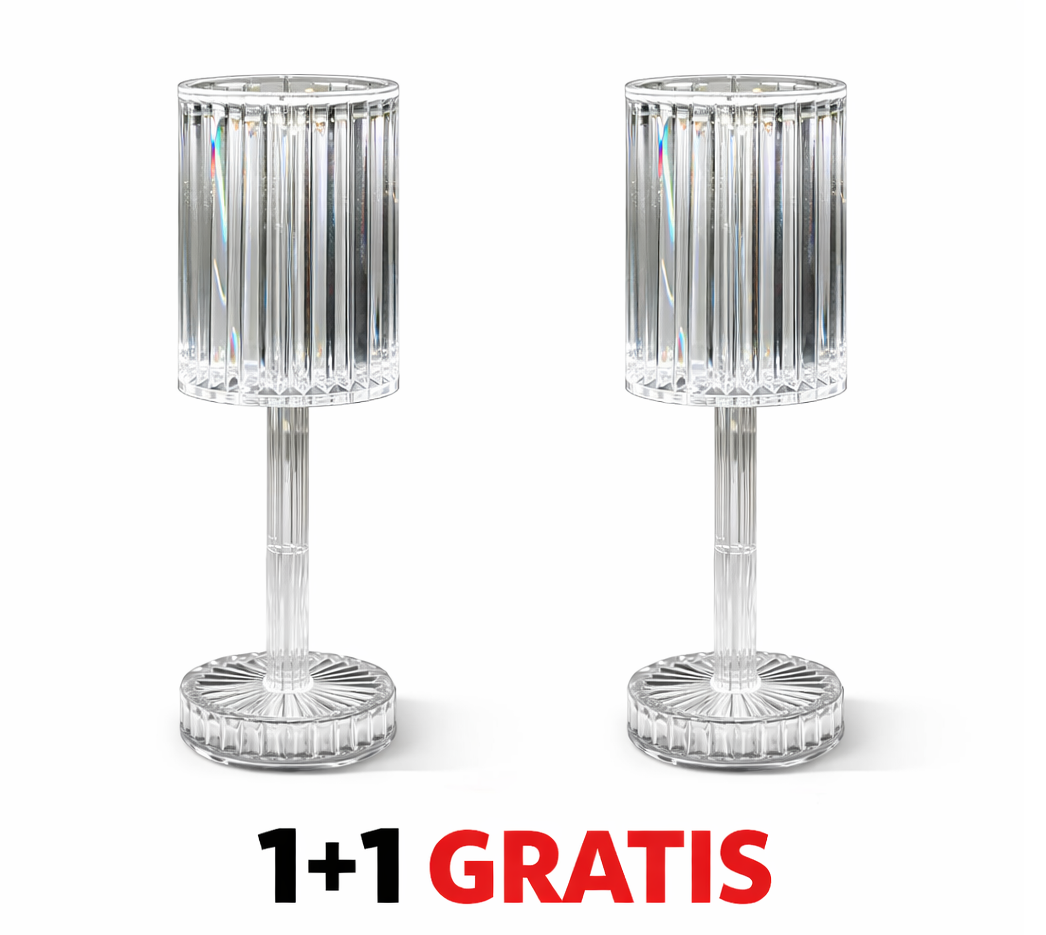 Lampa din acril cu picior, transparent, cu 3 tipuri de lumina diferita, incarcare USB, control prin atingere, 40 cm x 8.5 cm