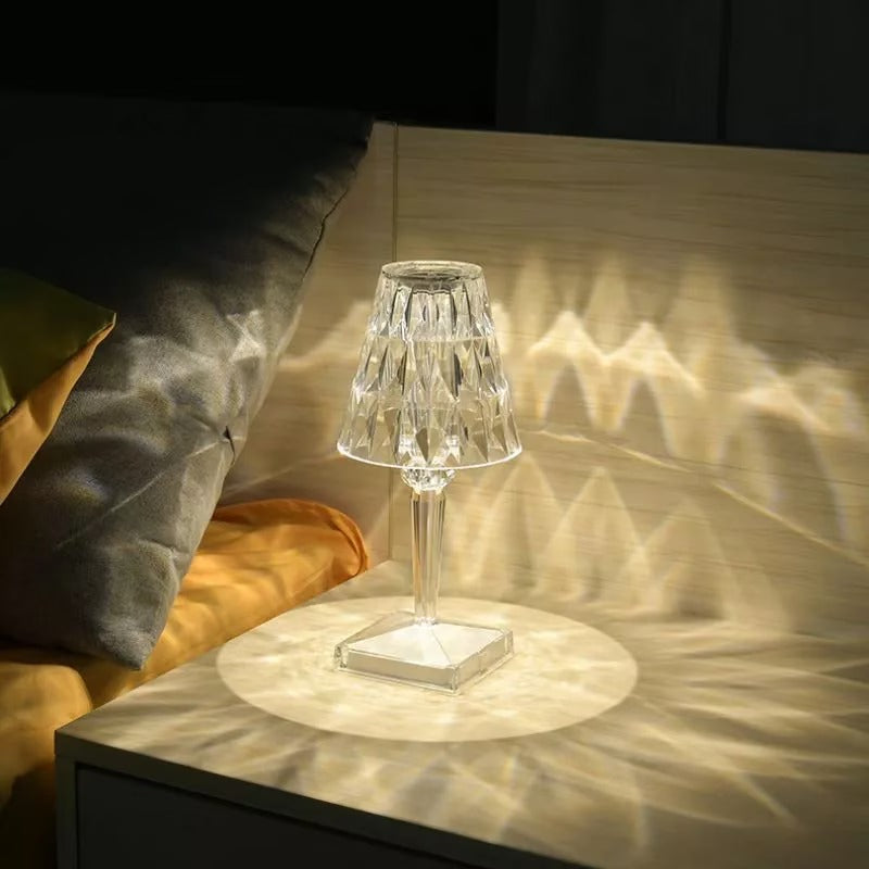 1+1 GRATIS - Lampa de masa decorativa, Crystal Deluxe Art World, culoare cristal