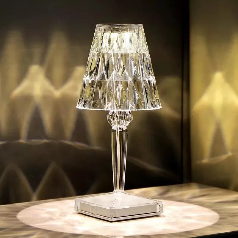 1+1 GRATIS - Lampa de masa decorativa, Crystal Deluxe Art World, culoare cristal
