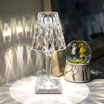 1+1 GRATIS - Lampa de masa decorativa, Crystal Deluxe Art World, culoare cristal