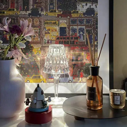 1+1 GRATIS - Lampa de masa decorativa, Crystal Deluxe Art World, culoare cristal