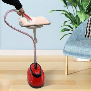 Aparat de Calcat cu Abur Vertical Prefesoonal 2 in 1 , 2000W, Portabil, cu Masa de Calcat - Rosu