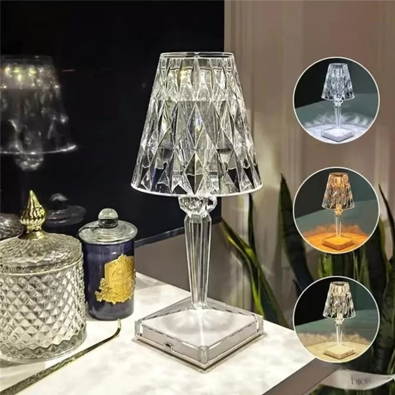 1+1 GRATIS - Lampa de masa decorativa, Crystal Deluxe Art World, culoare cristal