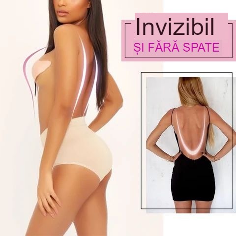 Sutien Invizibil cu Silicon Autoadeziv,  Efect de Push-Up, Fara Bretele, Reutilizabil, Liftup, Marime Universala, 10.5 cm, Bej