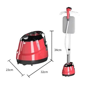 Aparat de Calcat cu Abur Vertical Prefesoonal 2 in 1 , 2000W,  Portabil, cu Masa de Calcat - Rosu